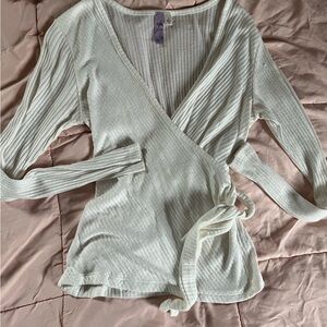 Alfani Off-White Ribbed Knit Top